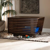 Walnut Brown Finished Wood Cat Litter Box Cover House