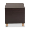 Two-Tone Dark Brown and Oak Finished Wood Cat Litter Box Cover House