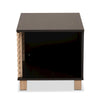 Two-Tone Dark Brown and Oak Finished Wood Cat Litter Box Cover House