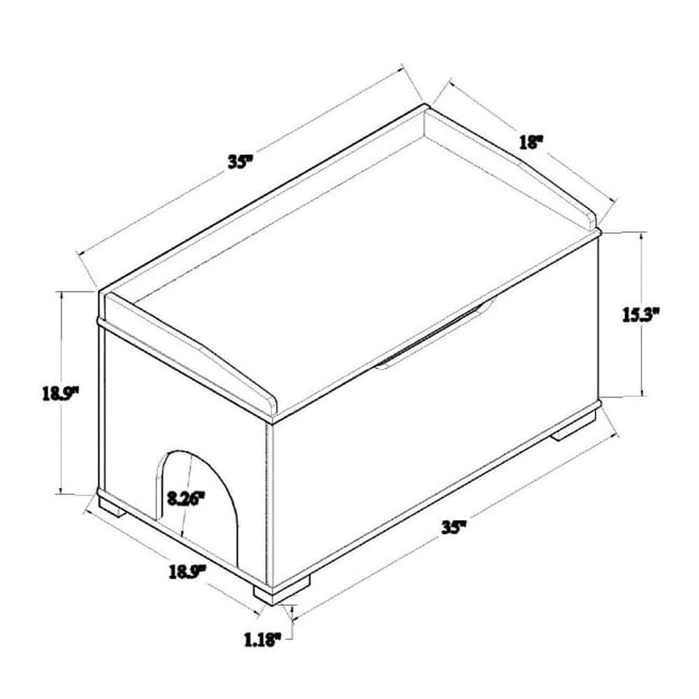 Mariam Modern and Contemporary Oak Finished Wood Cat Litter Box Cover House