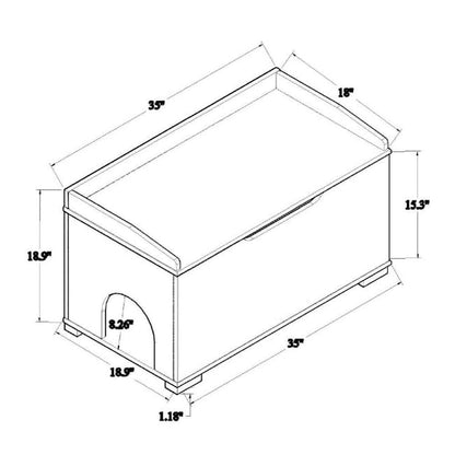 Mariam Modern and Contemporary Oak Finished Wood Cat Litter Box Cover House