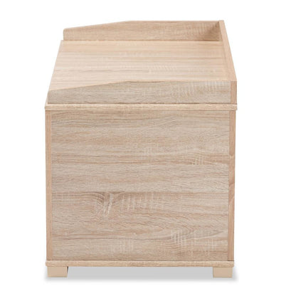 Mariam Modern and Contemporary Oak Finished Wood Cat Litter Box Cover House