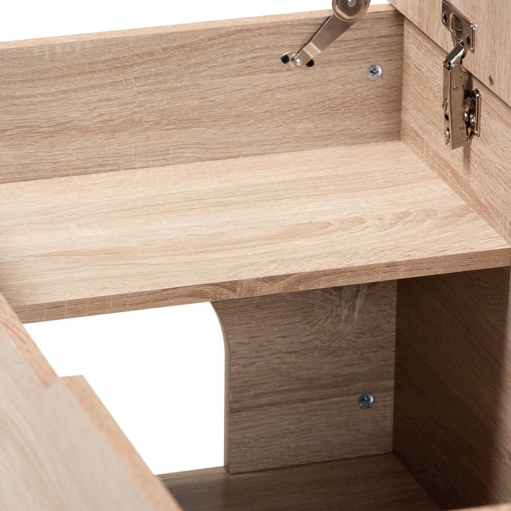 Mariam Modern and Contemporary Oak Finished Wood Cat Litter Box Cover House