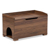 Walnut Brown Finished Wood Cat Litter Box Cover House