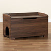 Walnut Brown Finished Wood Cat Litter Box Cover House