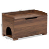 Walnut Brown Finished Wood Cat Litter Box Cover House