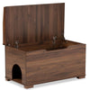 Walnut Brown Finished Wood Cat Litter Box Cover House