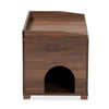 Walnut Brown Finished Wood Cat Litter Box Cover House