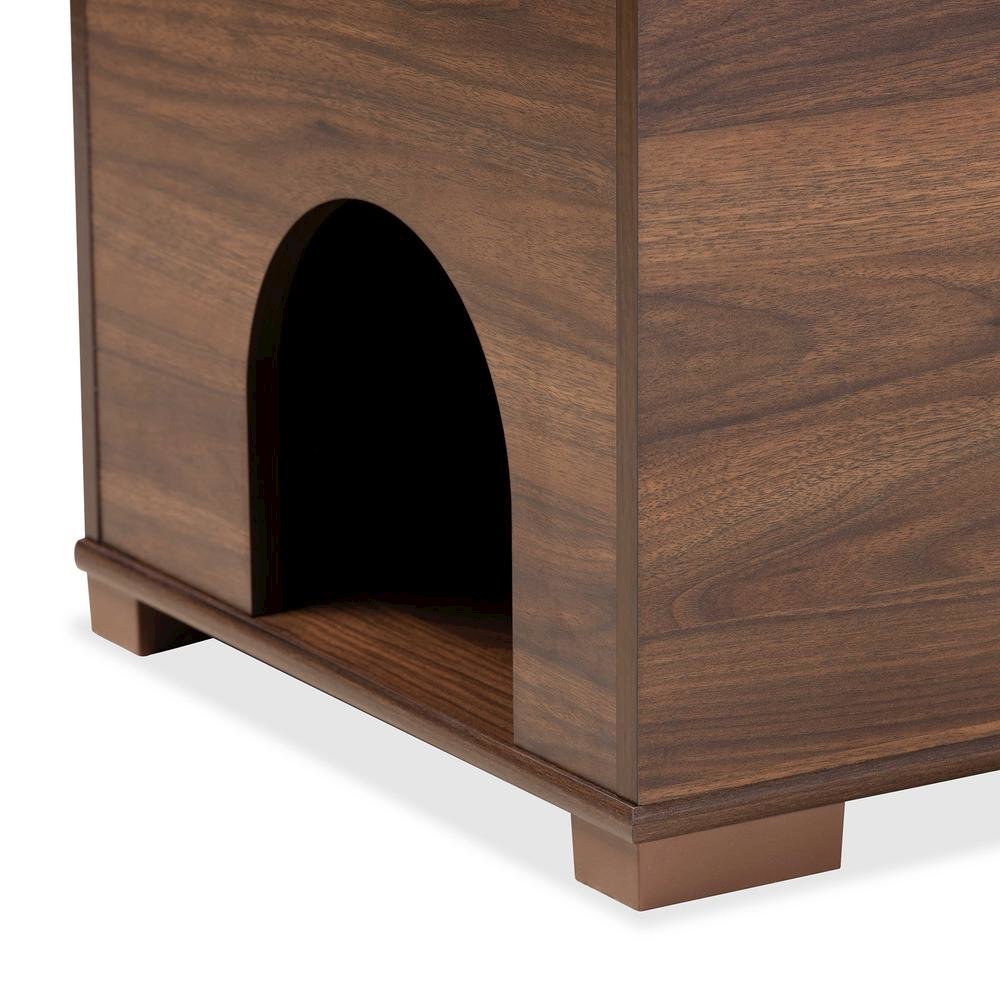 Walnut Brown Finished Wood Cat Litter Box Cover House