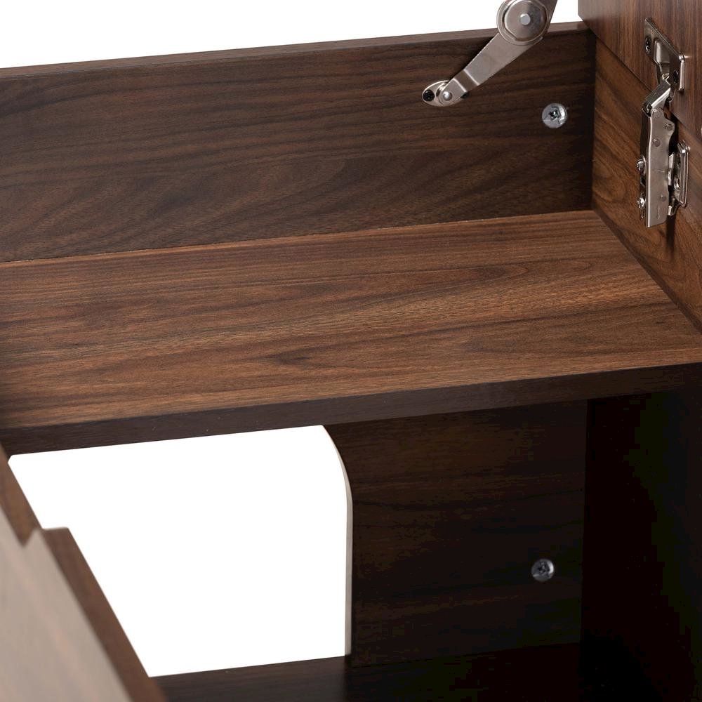 Walnut Brown Finished Wood Cat Litter Box Cover House