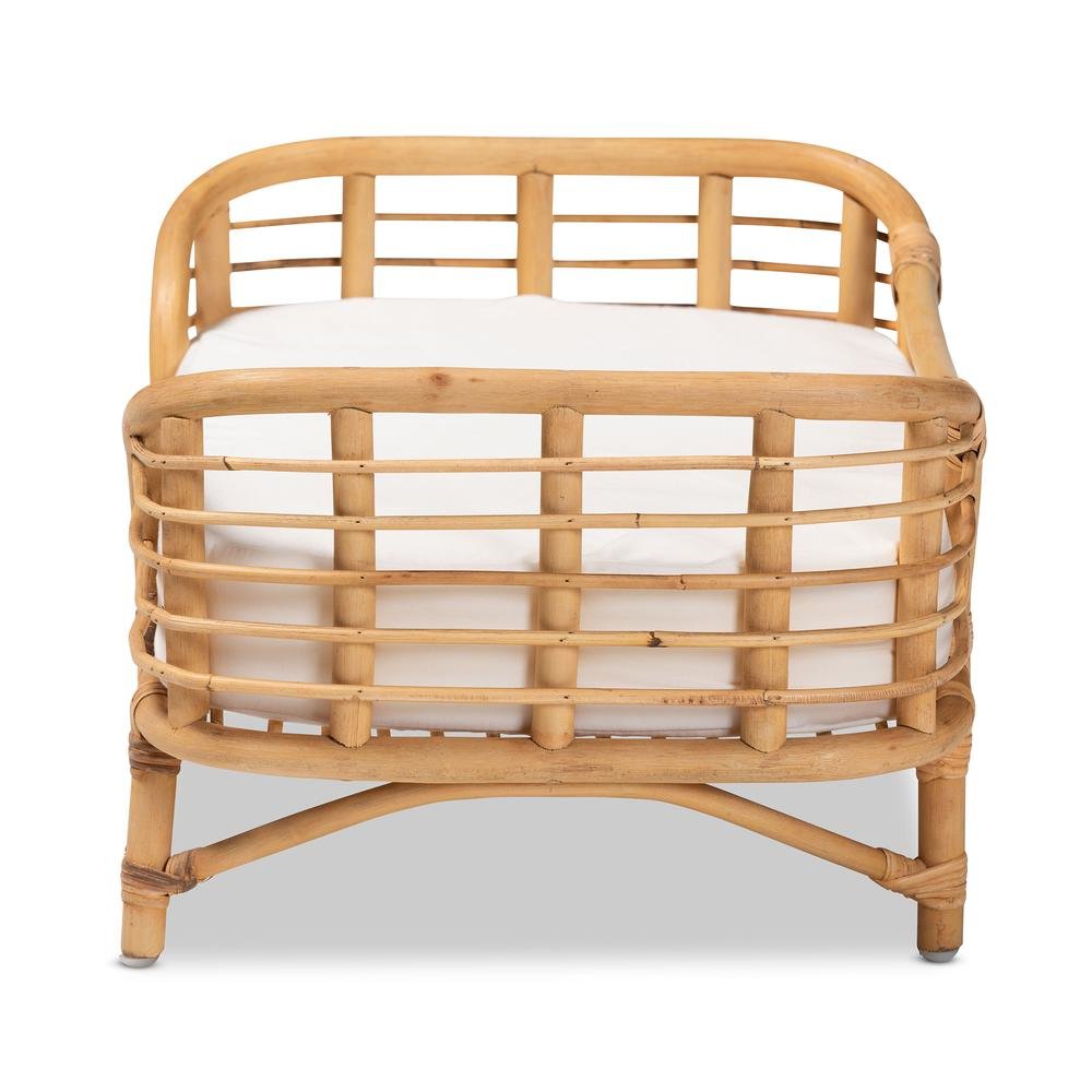 bali & pari Malino Modern Bohemian  Natural Brown Rattan Pet Bed with Cushion
