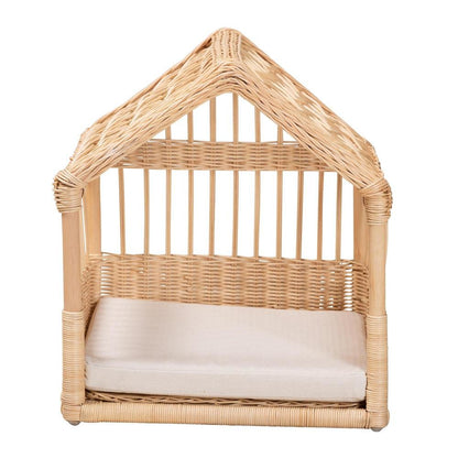 bali & pari Pieta Modern Bohemian Natural Brown Rattan Pet Bed