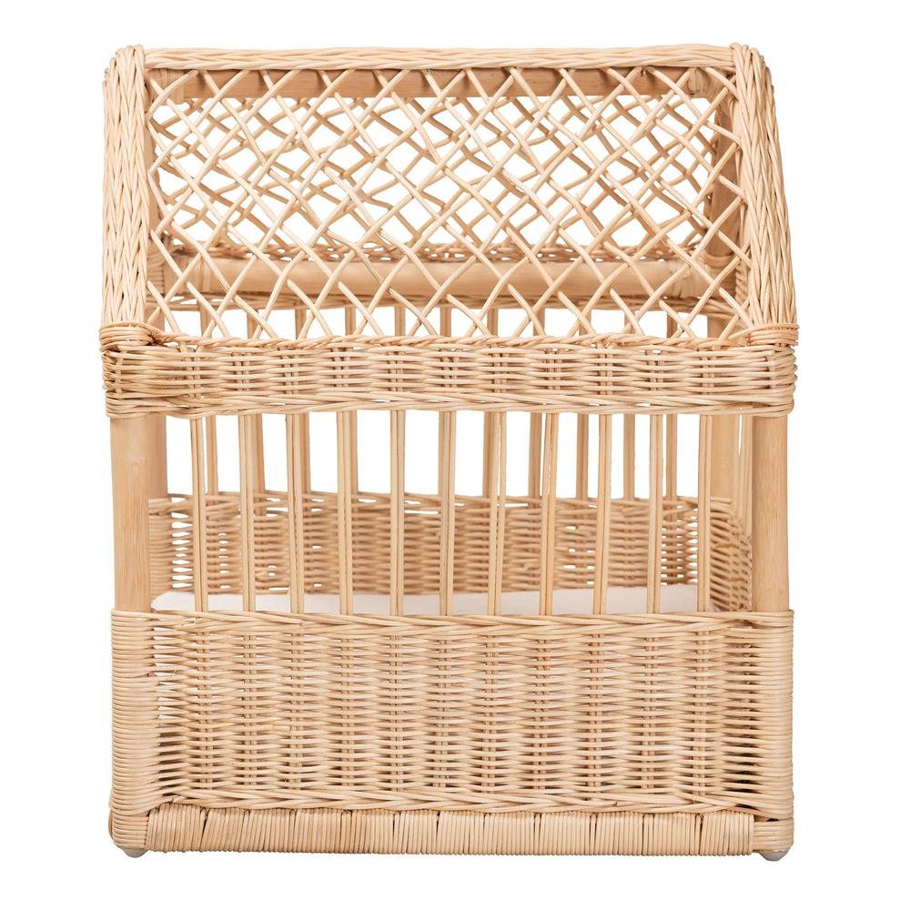 bali & pari Pieta Modern Bohemian Natural Brown Rattan Pet Bed
