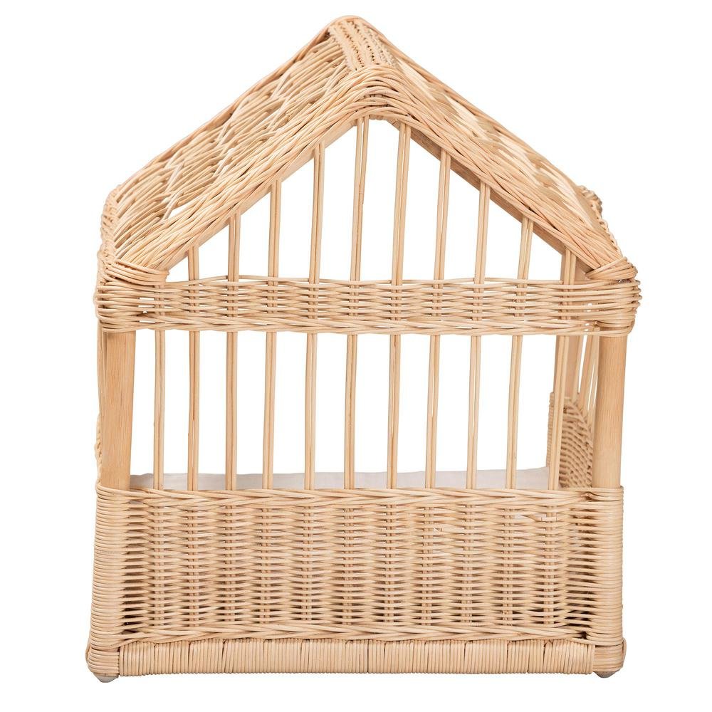 bali & pari Pieta Modern Bohemian Natural Brown Rattan Pet Bed