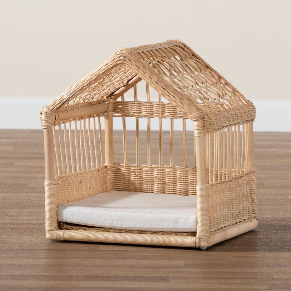 bali & pari Pieta Modern Bohemian Natural Brown Rattan Pet Bed