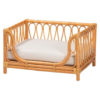 Kierra Bohemian Honey Rattan Pet Bed