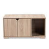 Oak Finished 2-Door Wood Cat Litter Box Cover House