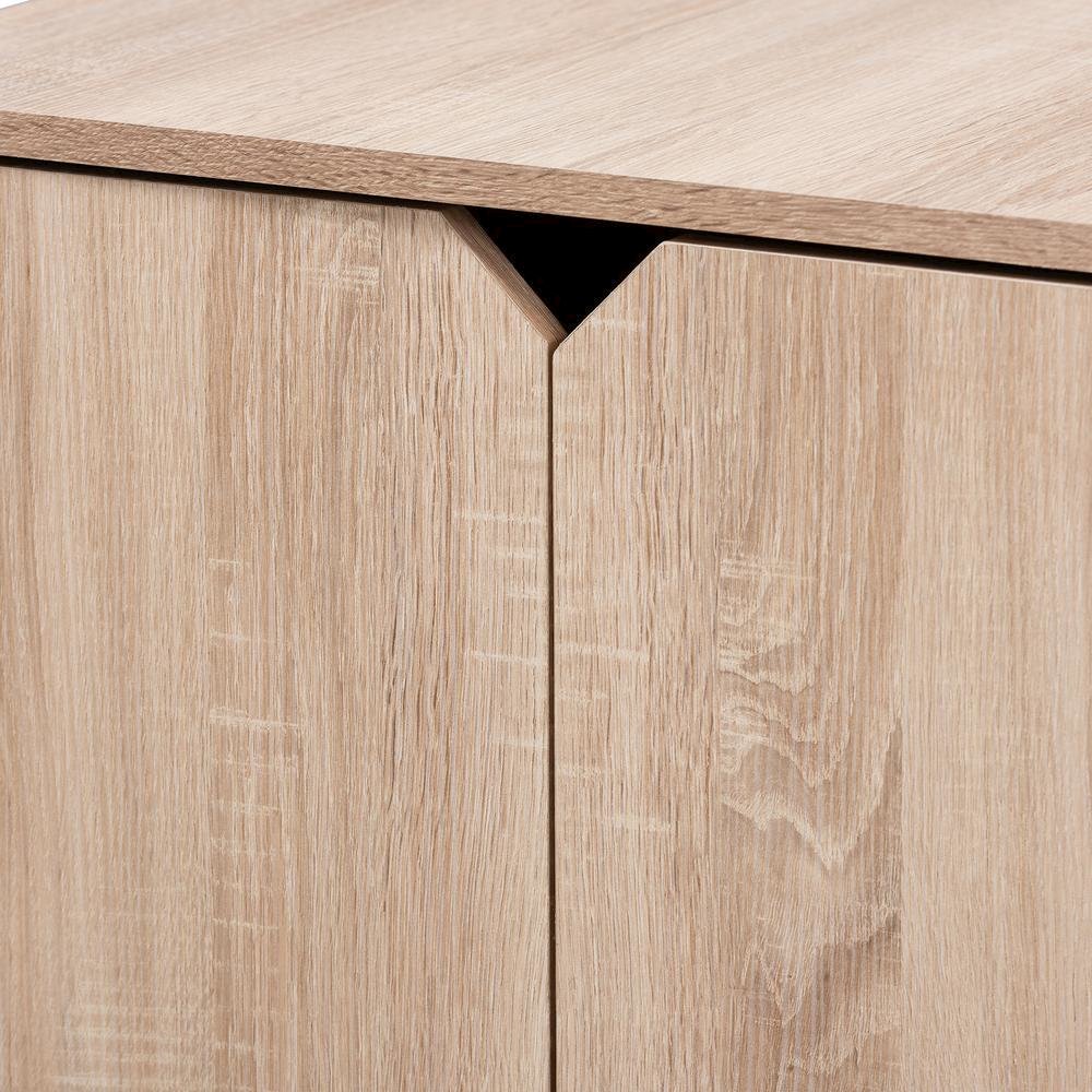 Oak Finished 2-Door Wood Cat Litter Box Cover House