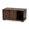 Walnut Brown Finished 2-Door Wood Cat Litter Box Cover House