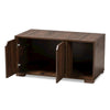 Walnut Brown Finished 2-Door Wood Cat Litter Box Cover House