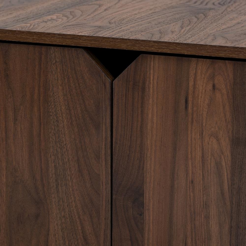 Walnut Brown Finished 2-Door Wood Cat Litter Box Cover House
