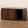 Walnut Brown Finished 2-Door Wood Cat Litter Box Cover House