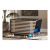 Two-Tone Dark Grey and Oak Finished Wood Cat Litter Box Cover House