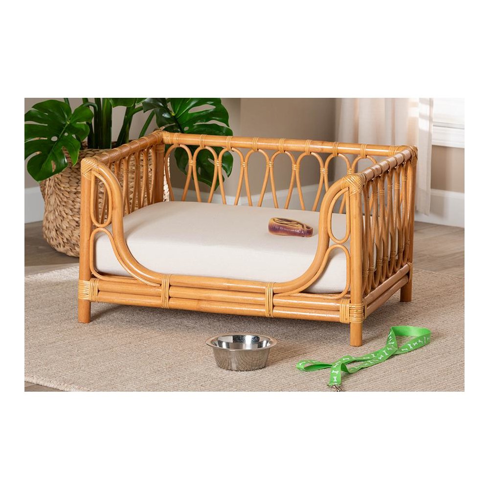 Kierra Bohemian Honey Rattan Pet Bed