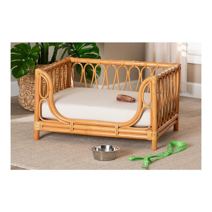 Kierra Bohemian Honey Rattan Pet Bed