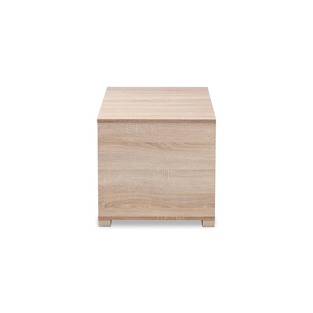 Oak Finished 2-Door Wood Cat Litter Box Cover House