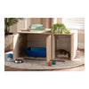Oak Finished 2-Door Wood Cat Litter Box Cover House