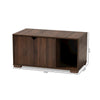 Walnut Brown Finished 2-Door Wood Cat Litter Box Cover House