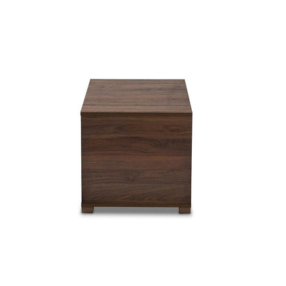 Walnut Brown Finished 2-Door Wood Cat Litter Box Cover House