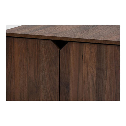 Walnut Brown Finished 2-Door Wood Cat Litter Box Cover House
