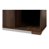 Walnut Brown Finished 2-Door Wood Cat Litter Box Cover House