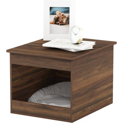 Furinno Peli Top Opening Litter Box Enclosure, Columbia Walnut