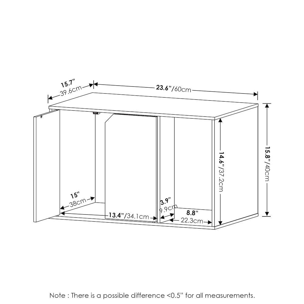 Furinno Peli Small End Table with Litter Box Enclosure, Americano