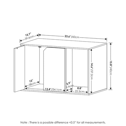Furinno Peli Small End Table with Litter Box Enclosure, Americano