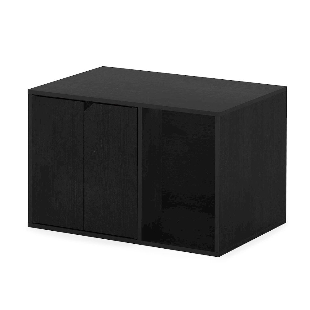 Furinno Peli Small End Table with Litter Box Enclosure, Americano