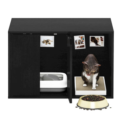 Furinno Peli Small End Table with Litter Box Enclosure, Americano