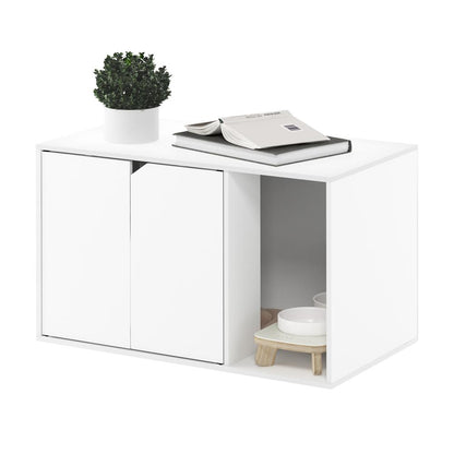 Furinno Peli Litter Box Enclosure, Solid White