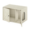 Furinno Peli Farmhouse Cat Litter Box Enclosure, White Wash