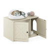 Furinno Peli Farmhouse Cat Litter Box Enclosure, White Wash