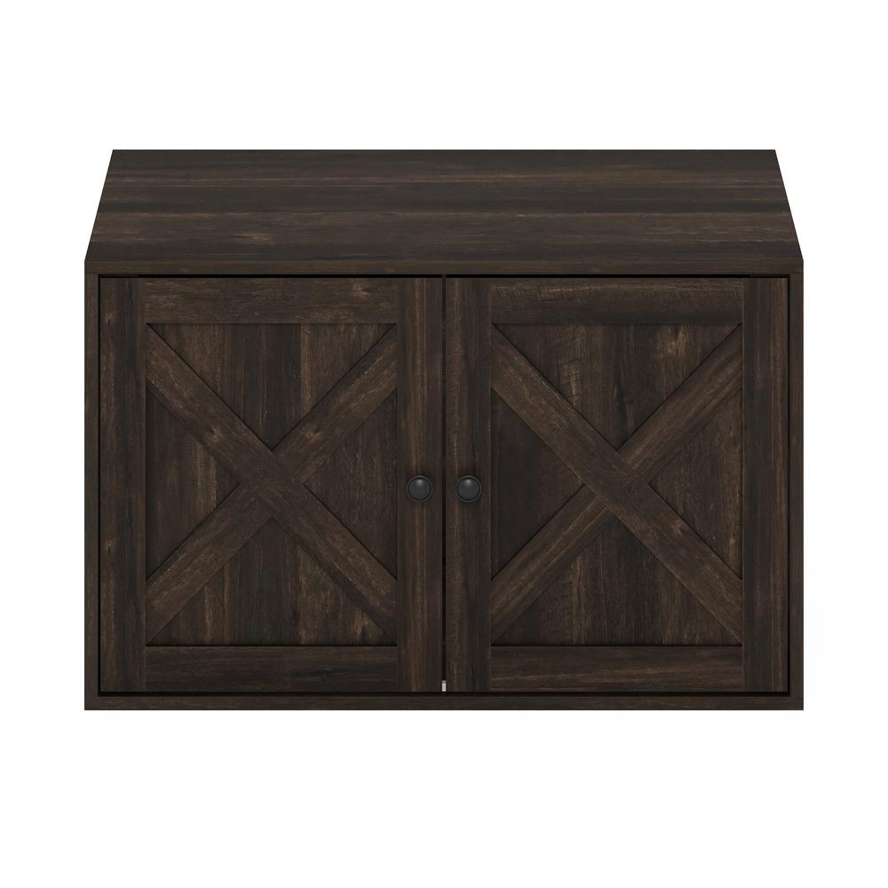 Furinno Peli Farmhouse Cat Litter Box Enclosure, Ebony
