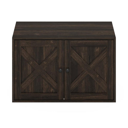 Furinno Peli Farmhouse Cat Litter Box Enclosure, Ebony