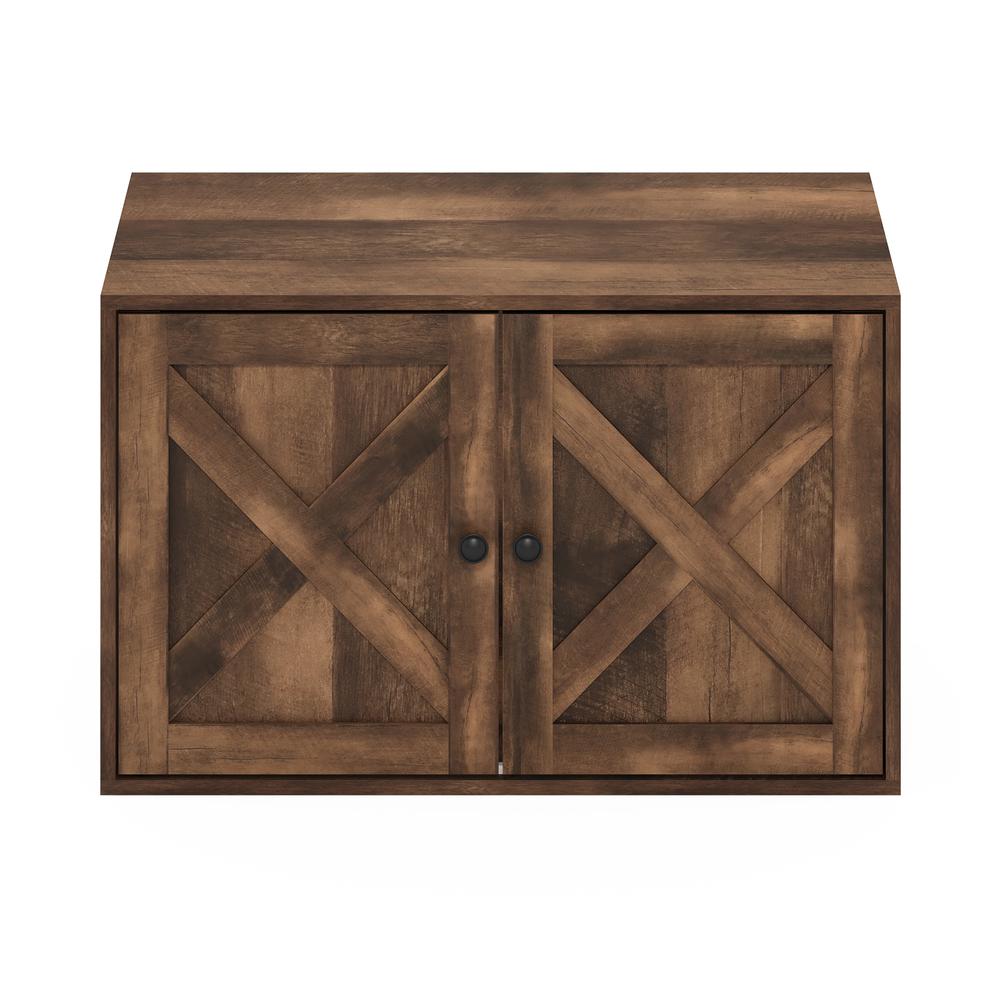 Furinno Peli Farmhouse Cat Litter Box Enclosure, Rustic Brown