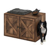 Furinno Peli Farmhouse Cat Litter Box Enclosure, Rustic Brown