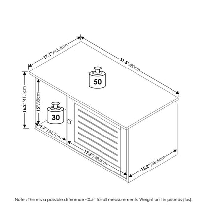 Furinno Peli Farmhouse Hidden Cat Litter Box with Divider, White Wash