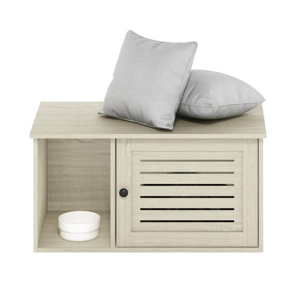 Furinno Peli Farmhouse Hidden Cat Litter Box with Divider, White Wash