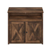 Furinno Peli Farmhouse Cat Litter Cabinet Storage with 2 Doors, Rustic Brown